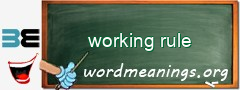 WordMeaning blackboard for working rule